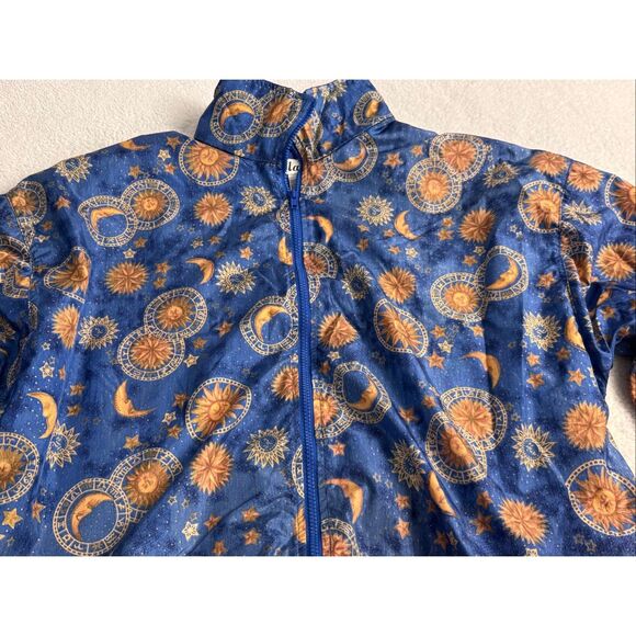 Vintage Blue Windbreaker Zodiac Print Womens Size XL - Picture 2 of 11